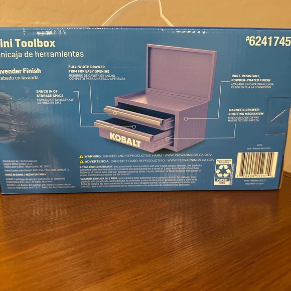 NWT Lavender Kobalt Mini Toolbox Limited Edition 2 Drawer - Picture 2 of 2